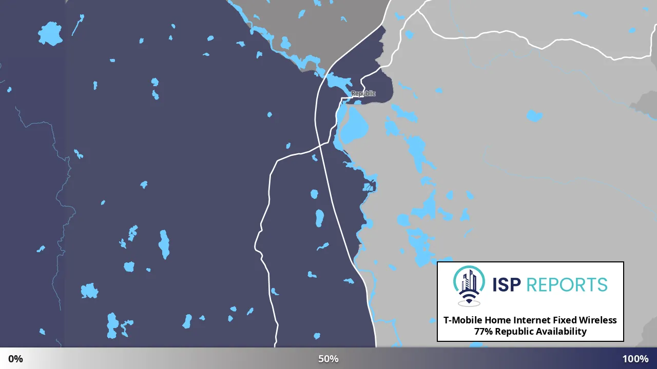 Republic, MI map of internet availability