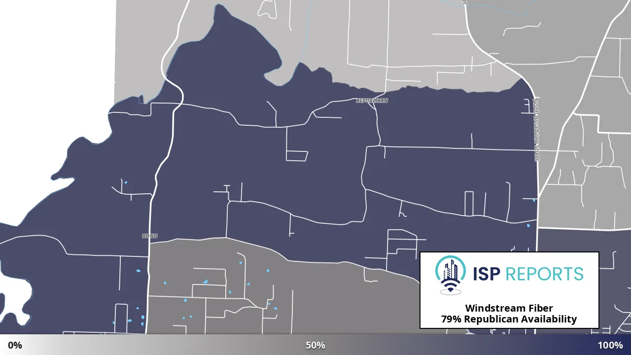 Republican, AR map of internet availability