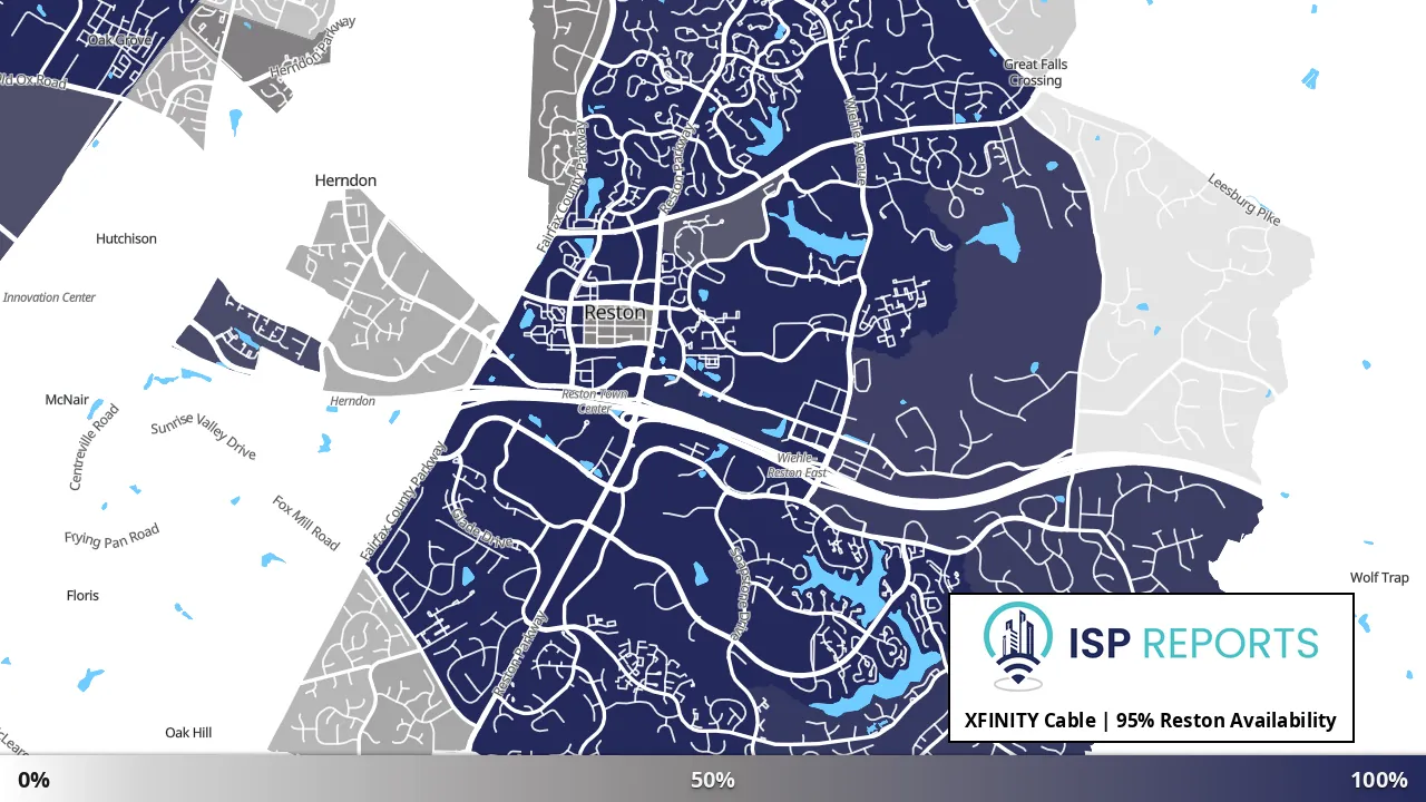 Reston, VA map of internet availability