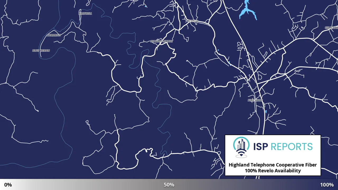 Revelo, KY map of internet availability