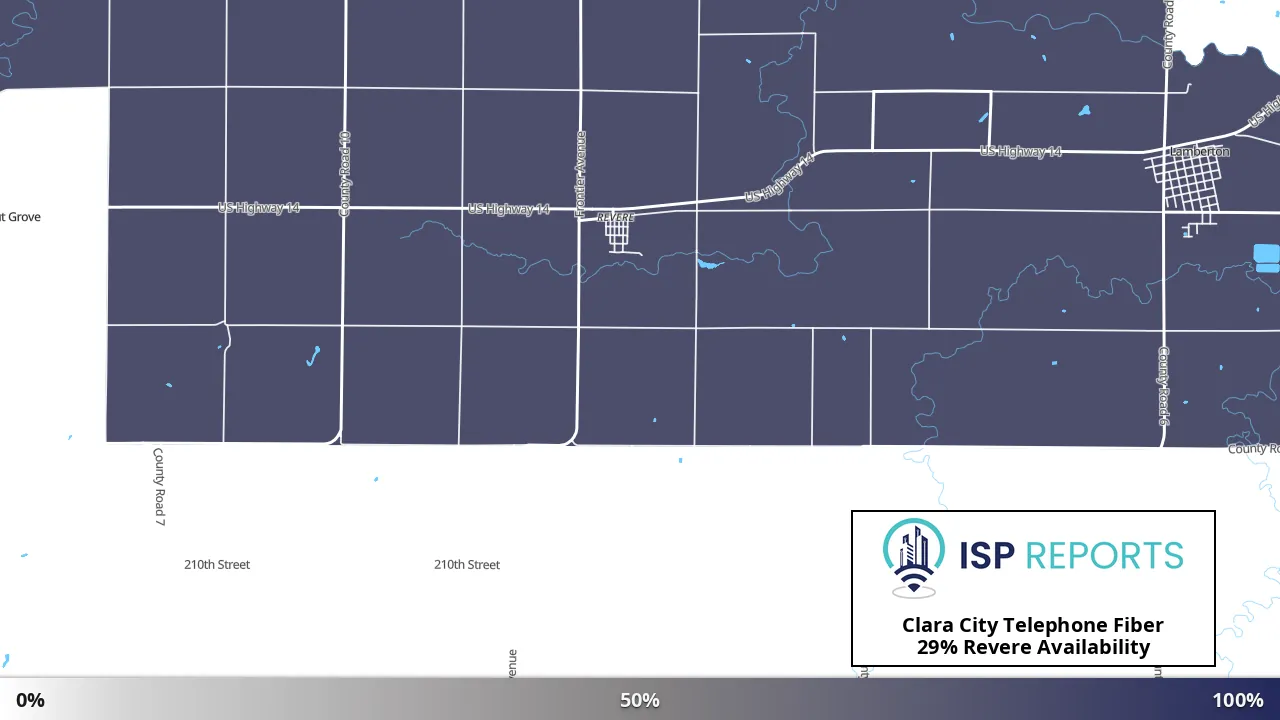 Revere, MN map of internet availability