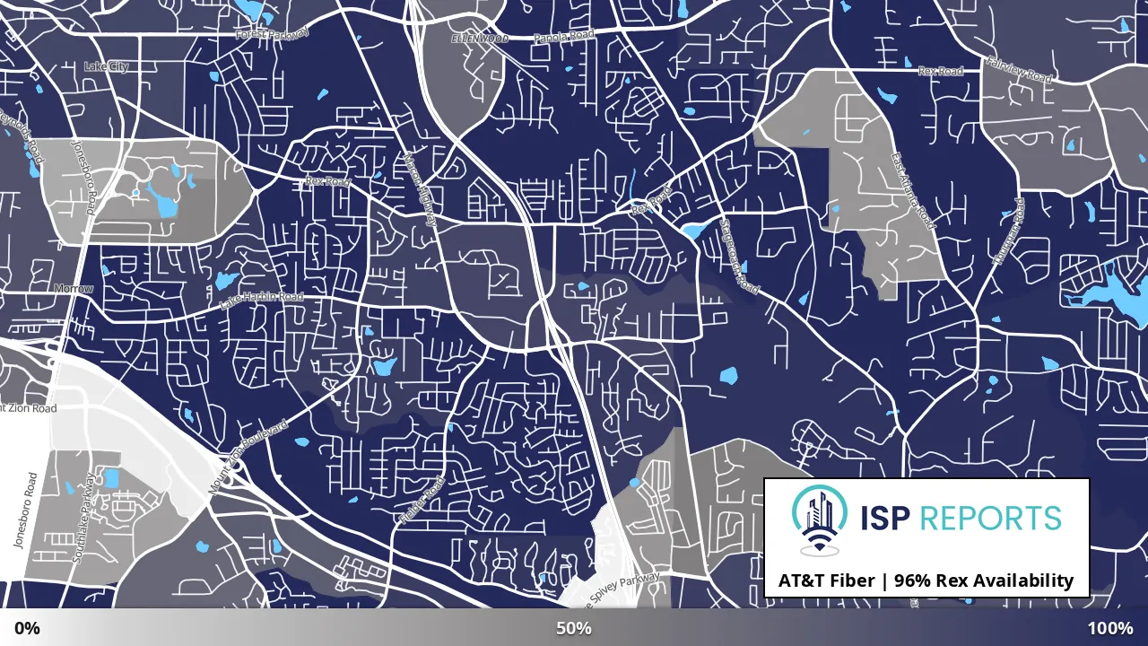 Rex, GA map of internet availability