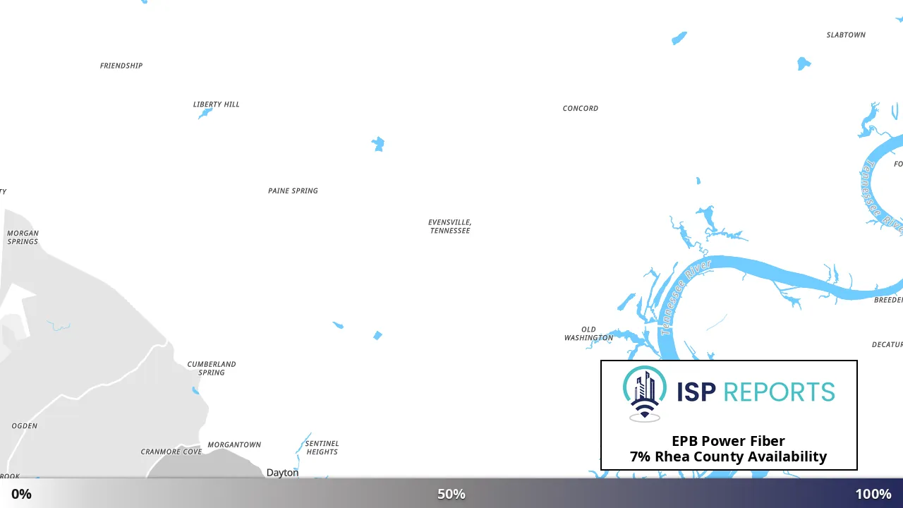 Rhea County, TN map of internet availability