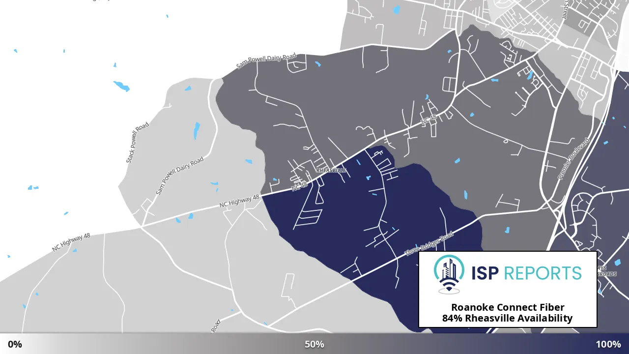 Rheasville, NC map of internet availability