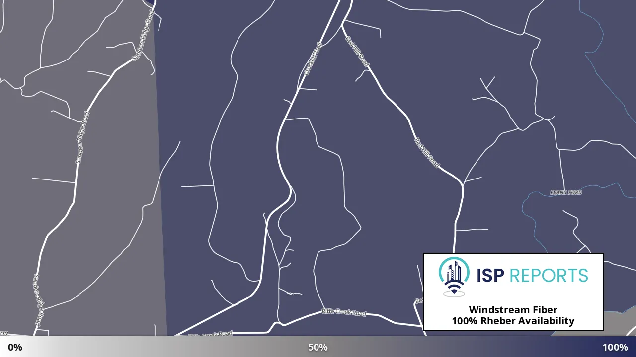 Rheber, KY map of internet availability