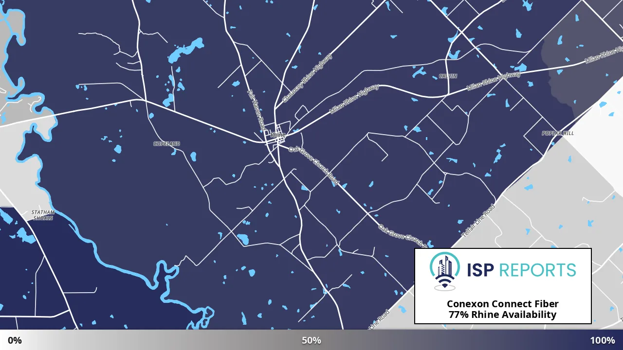 Rhine, GA map of internet availability