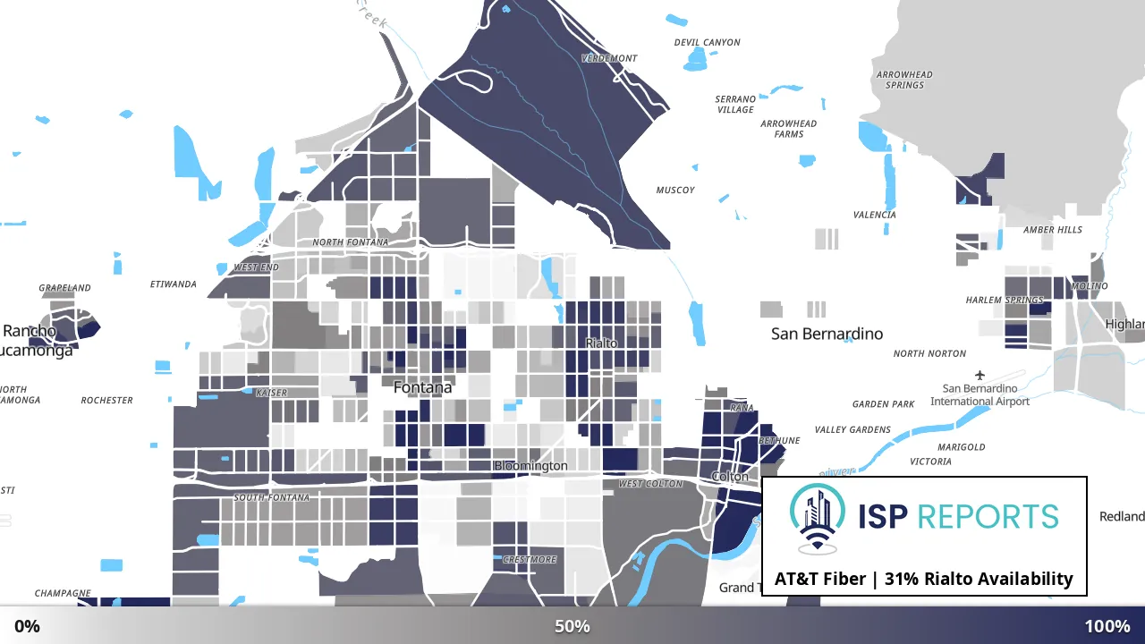 Rialto, CA map of internet availability