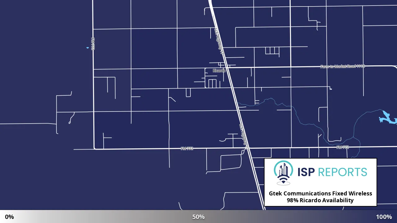 Ricardo, TX map of internet availability