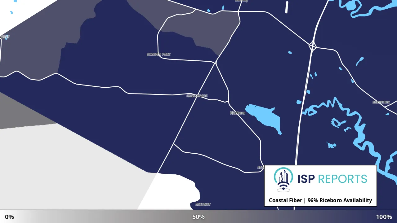Riceboro, GA map of internet availability