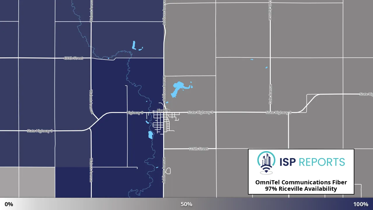 Riceville, IA map of internet availability