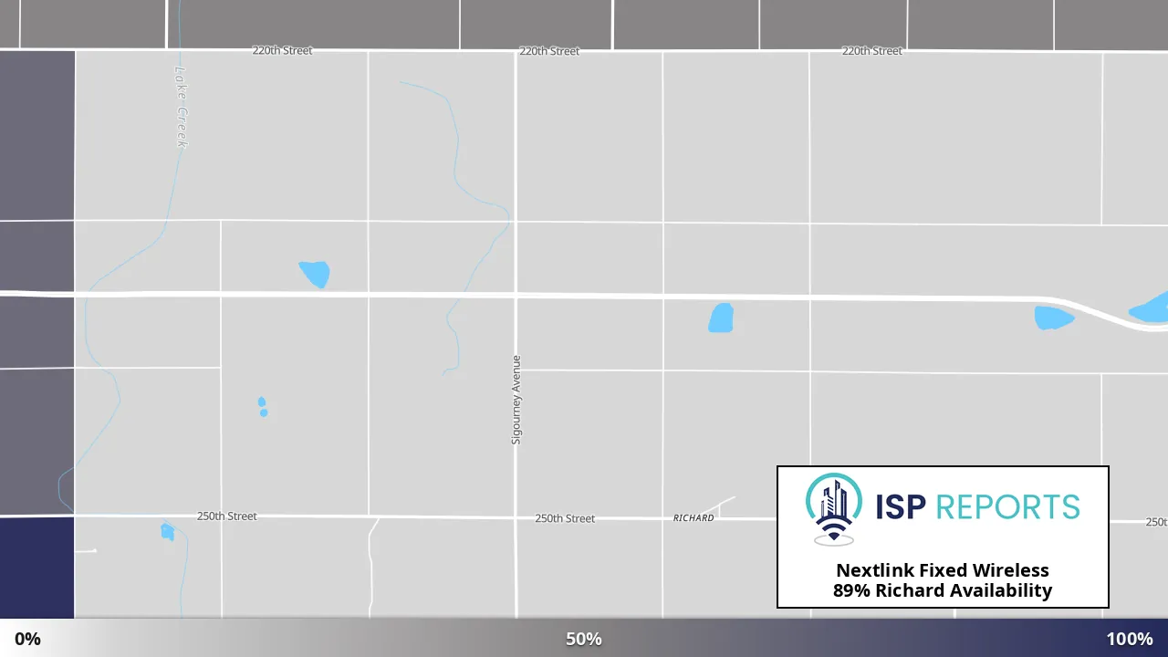 Richard, IA map of internet availability
