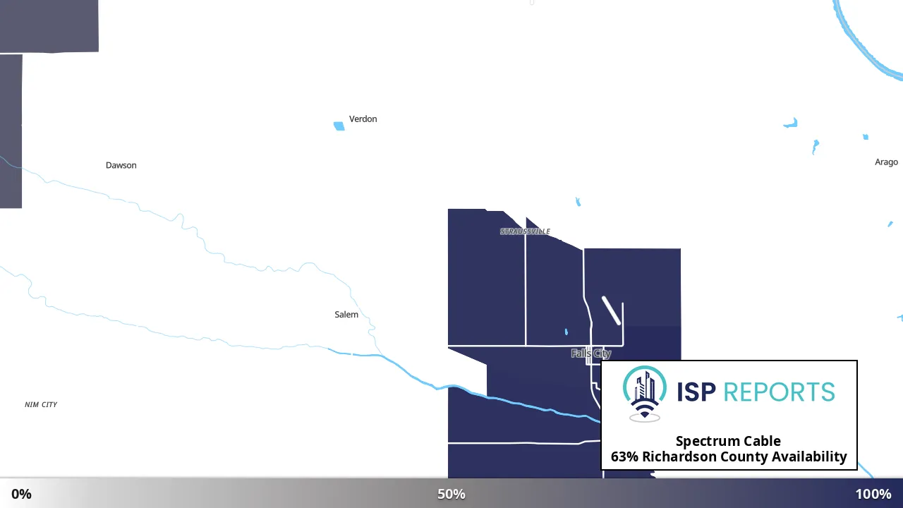 Richardson County, NE map of internet availability