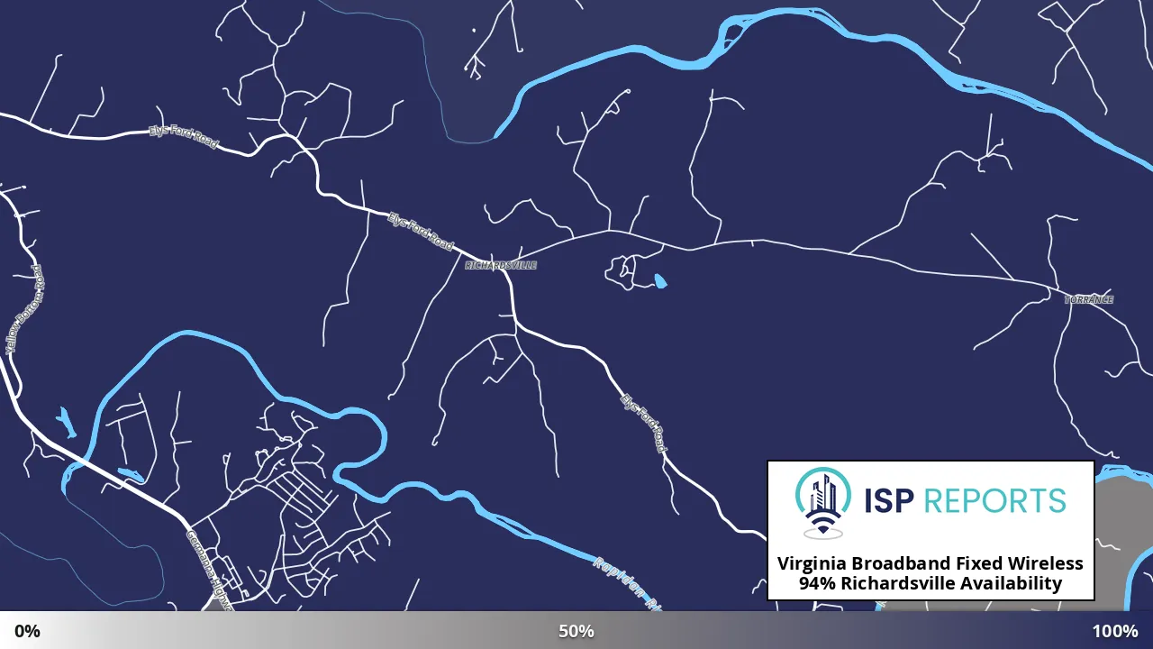 Richardsville, VA map of internet availability