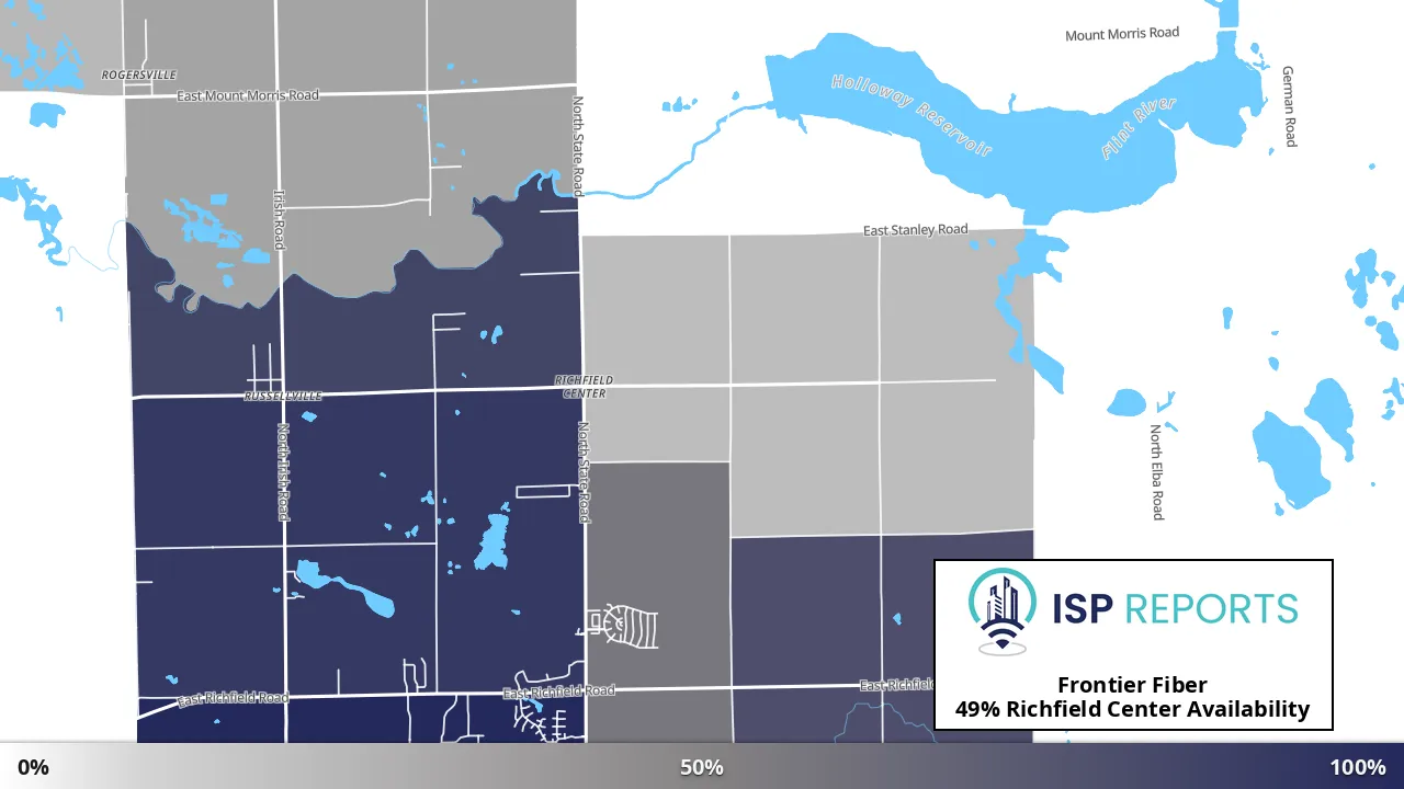Richfield Center, MI map of internet availability