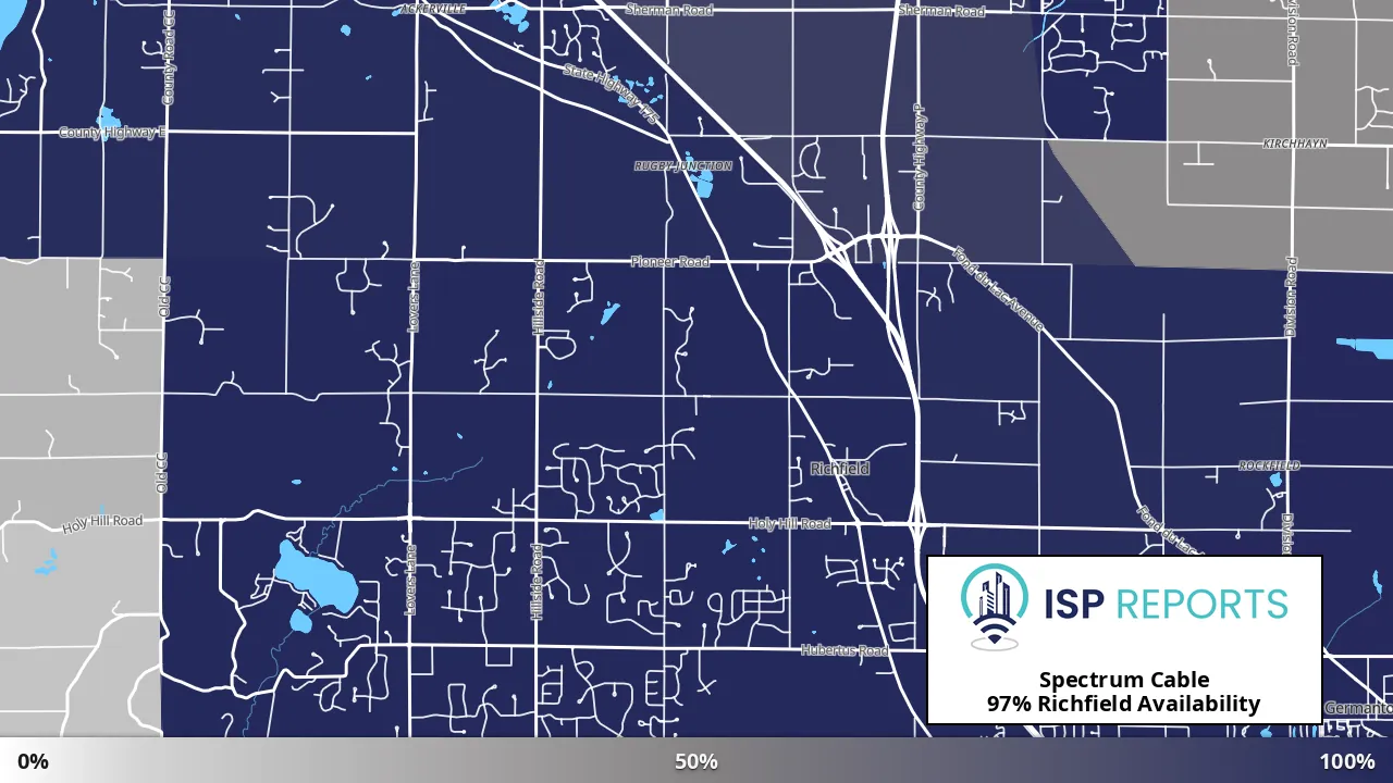 Richfield, WI map of internet availability