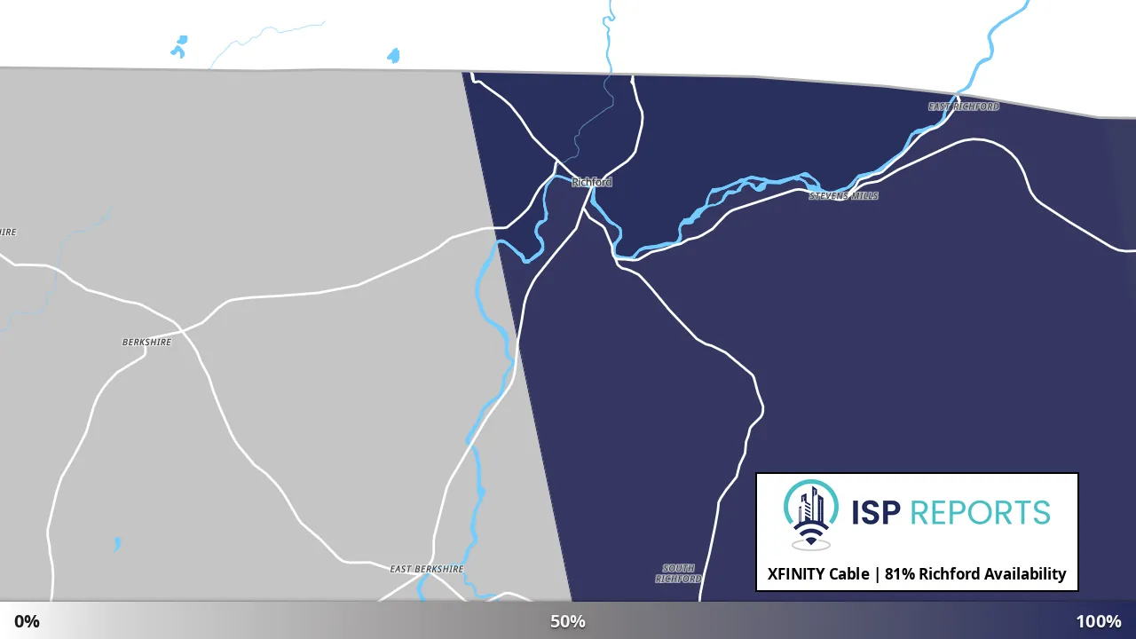 Richford, VT map of internet availability