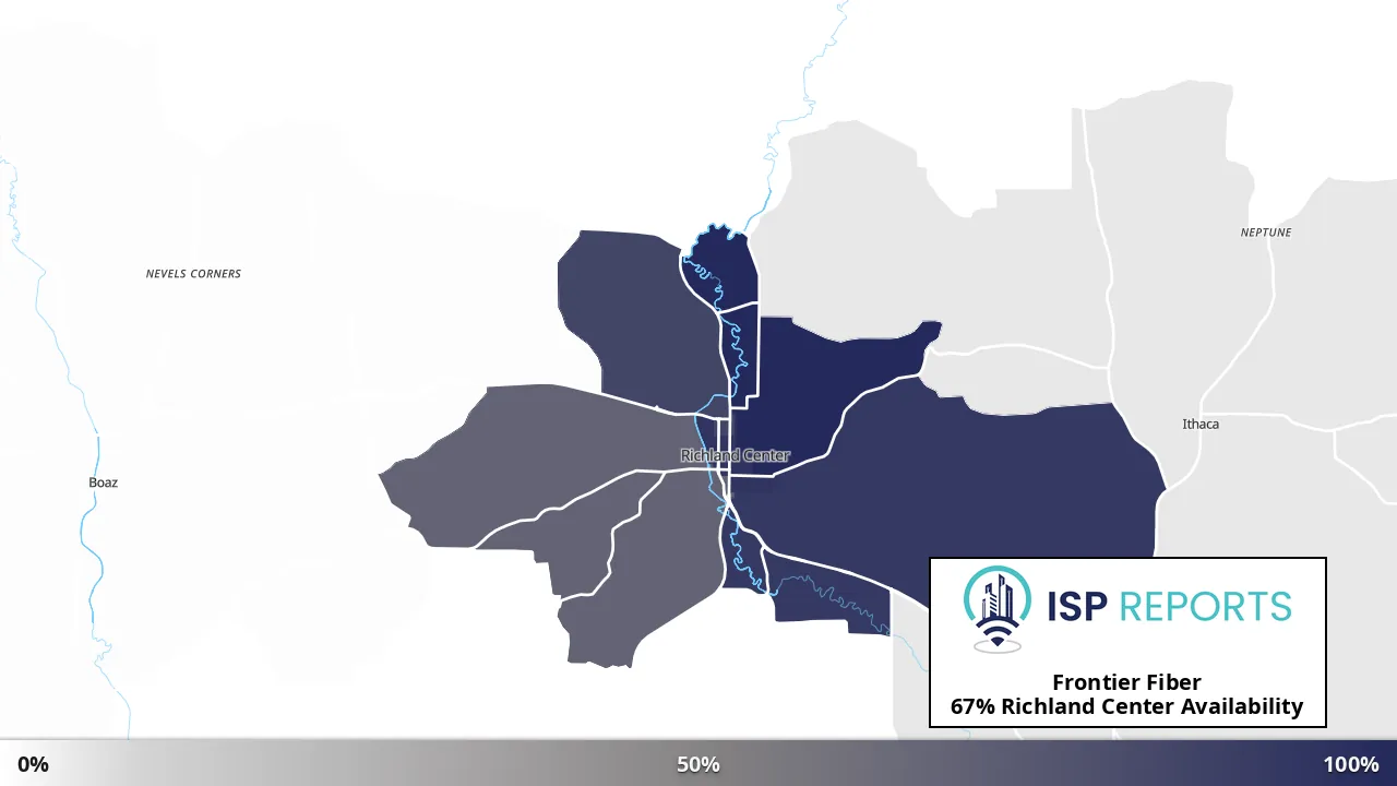 Richland Center, WI map of internet availability