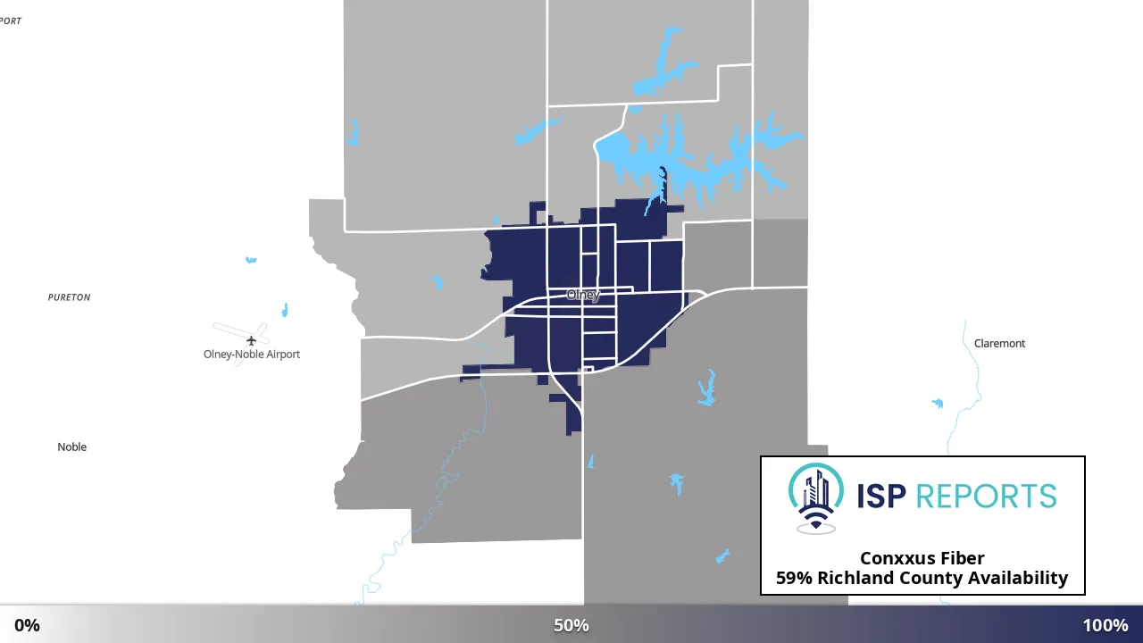 Richland County, IL map of internet availability