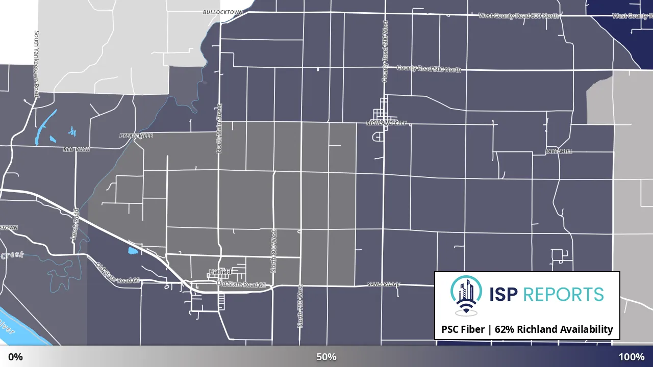 Richland, IN map of internet availability