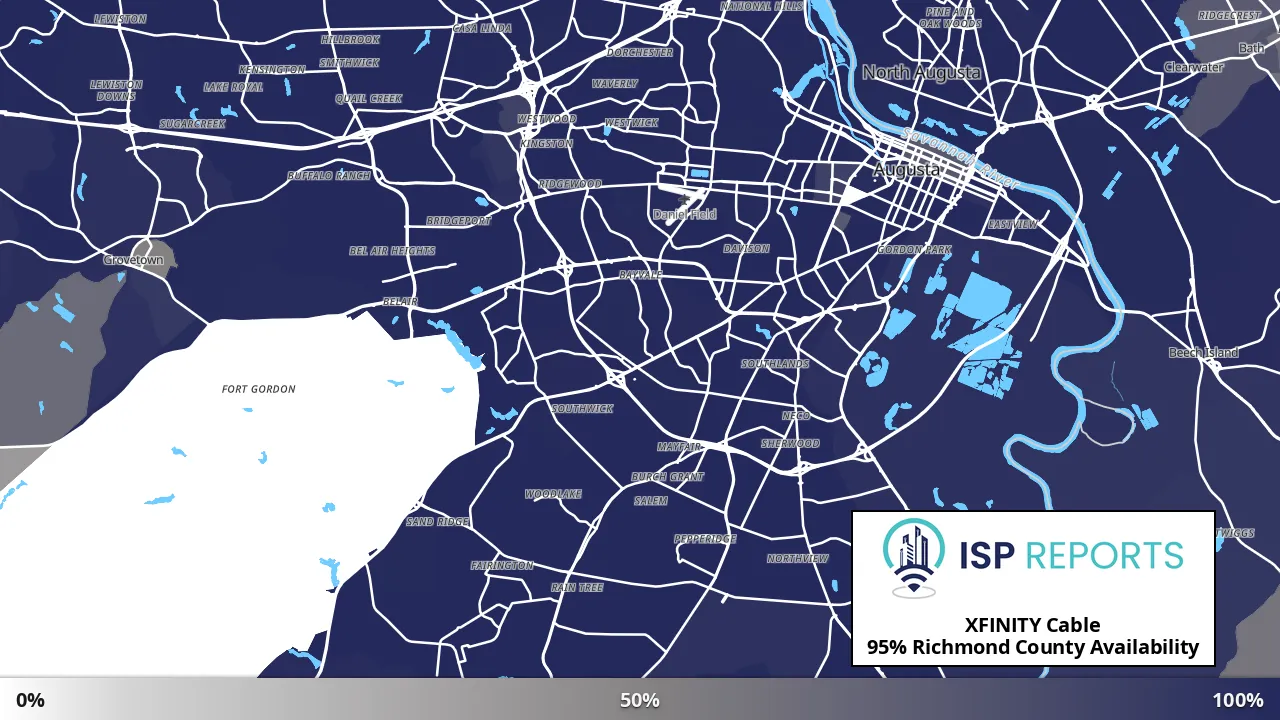 Richmond County, GA map of internet availability