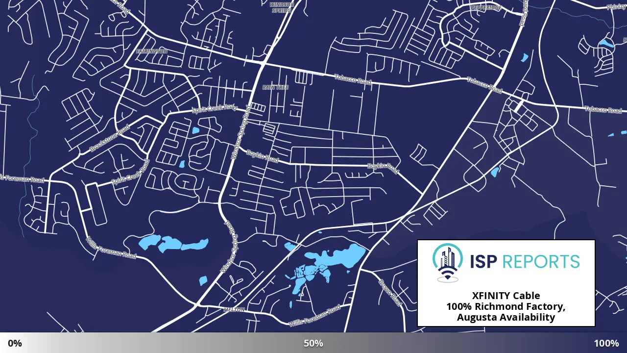 Richmond Factory, Augusta, GA map of internet availability