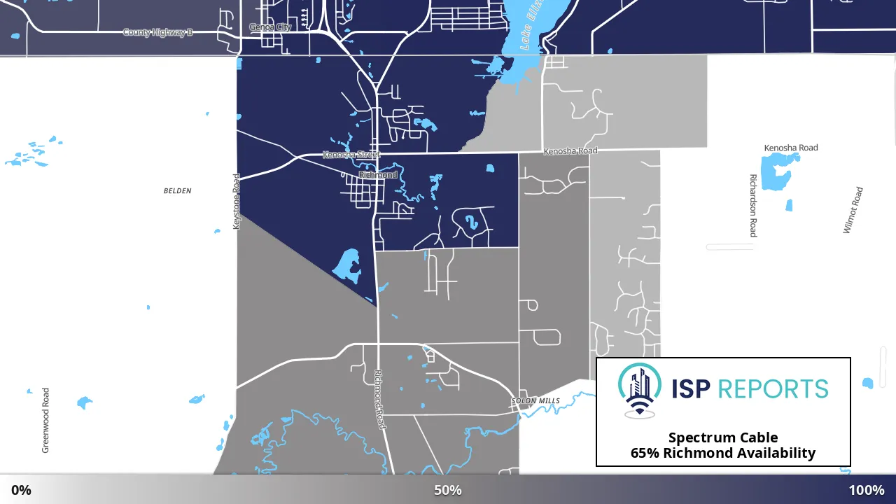 Richmond, IL map of internet availability