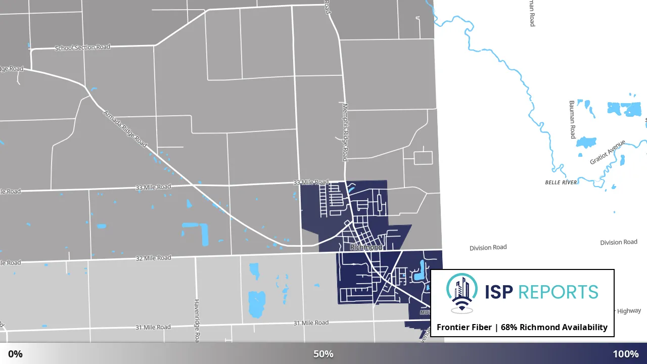 Richmond, MI map of internet availability