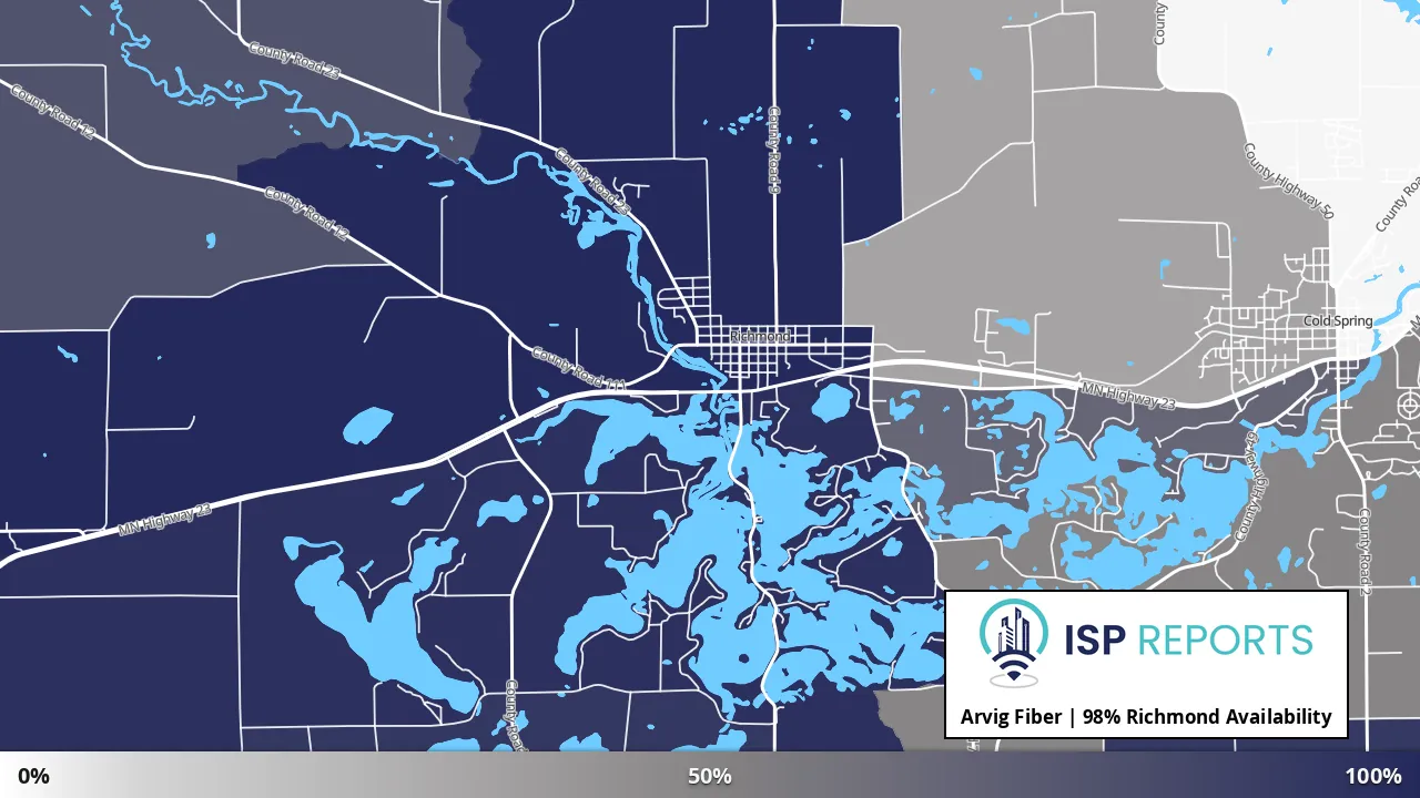 Richmond, MN map of internet availability