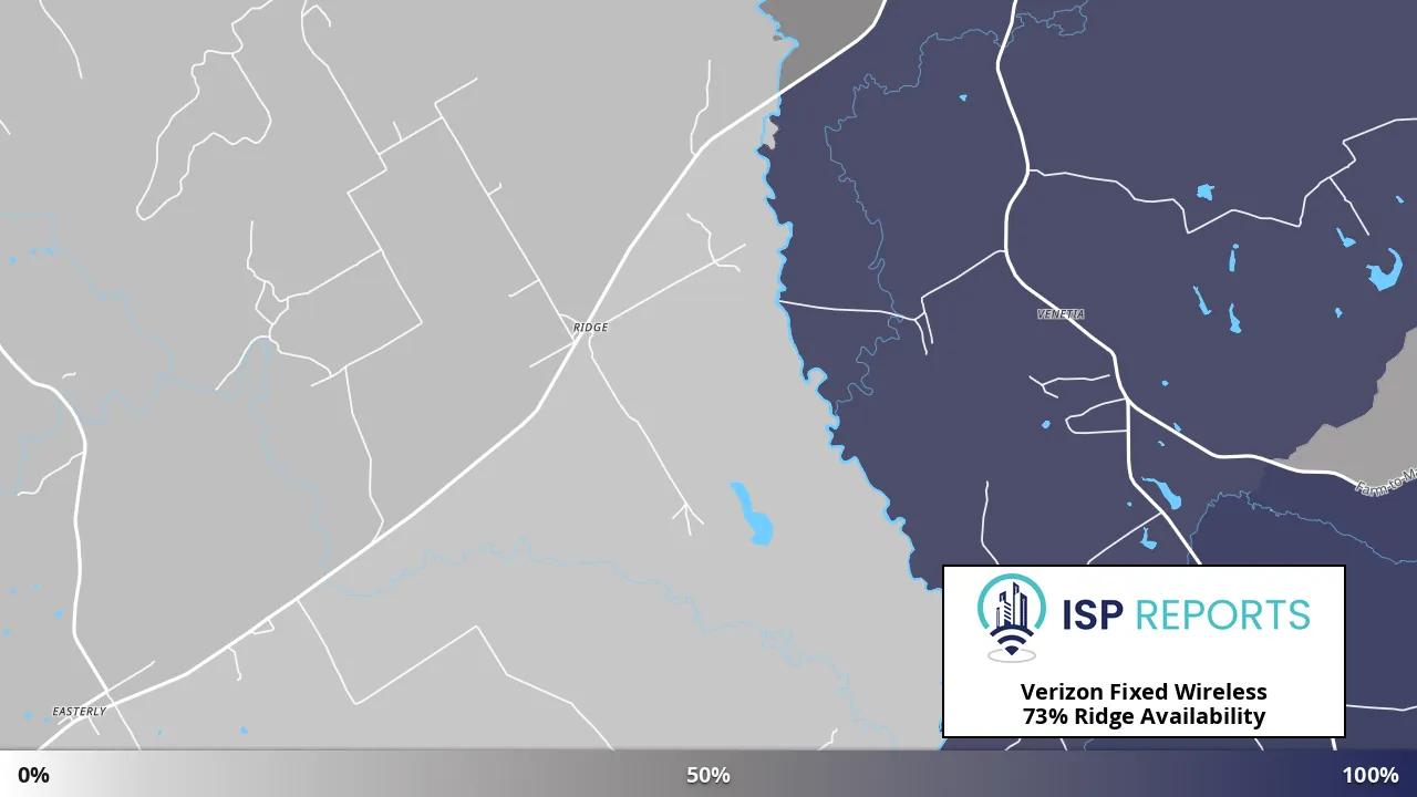 Ridge, TX map of internet availability