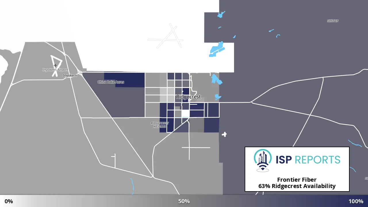 Ridgecrest, CA map of internet availability