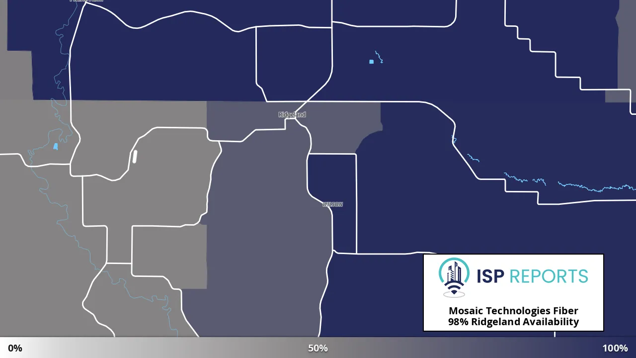 Ridgeland, WI map of internet availability
