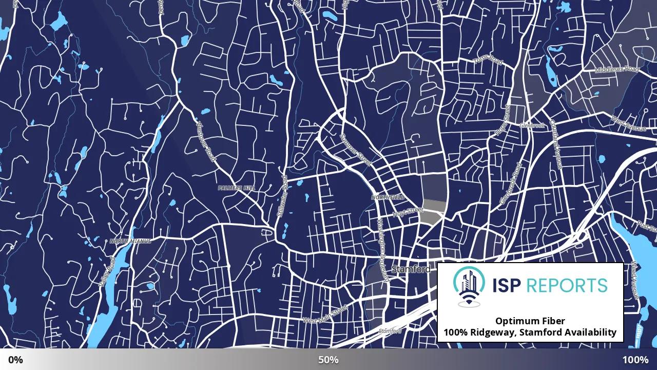 Ridgeway, Stamford, CT map of internet availability