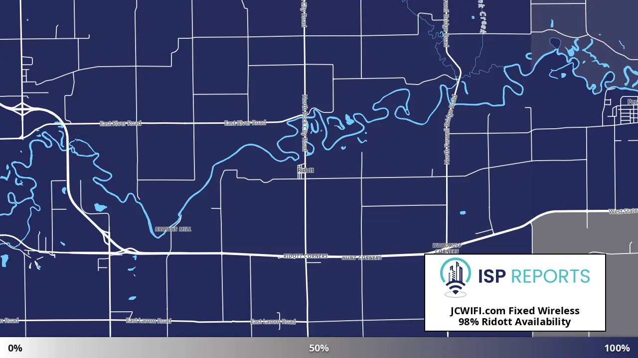 Ridott, IL map of internet availability