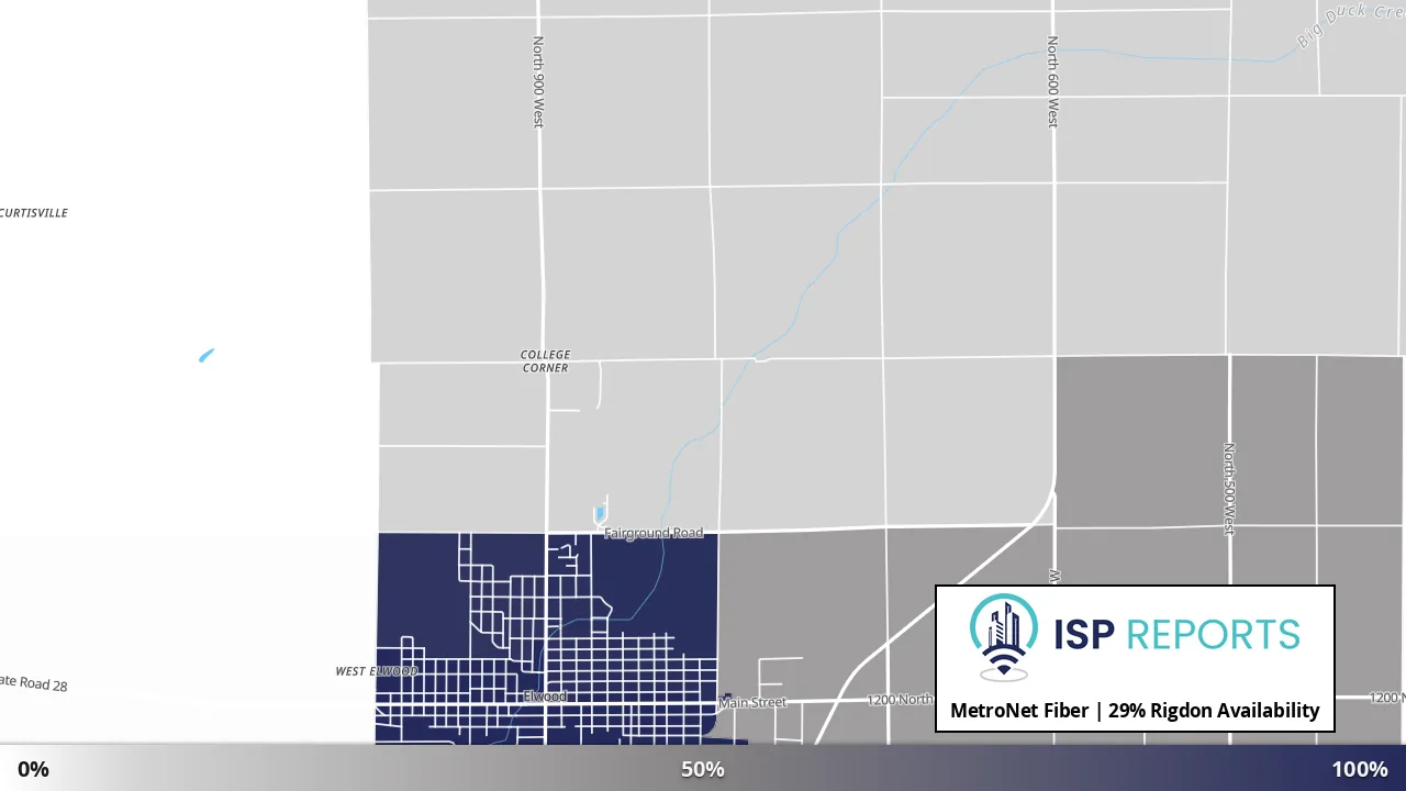 Rigdon, IN map of internet availability