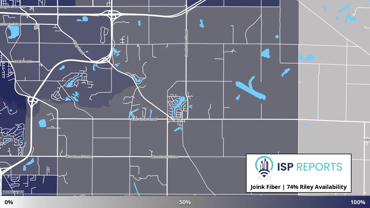 Riley, IN map of internet availability