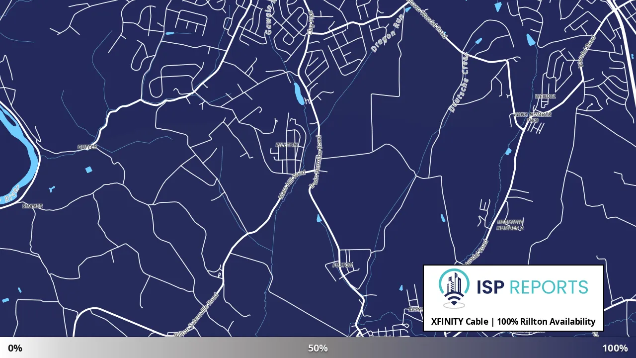 Rillton, PA map of internet availability