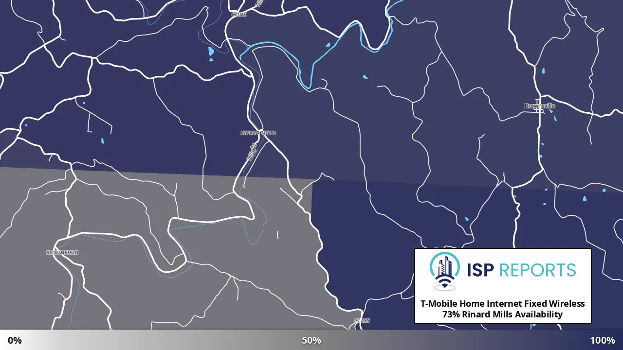 Rinard Mills, OH map of internet availability