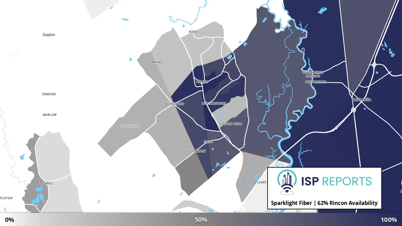 Rincon, GA map of internet availability