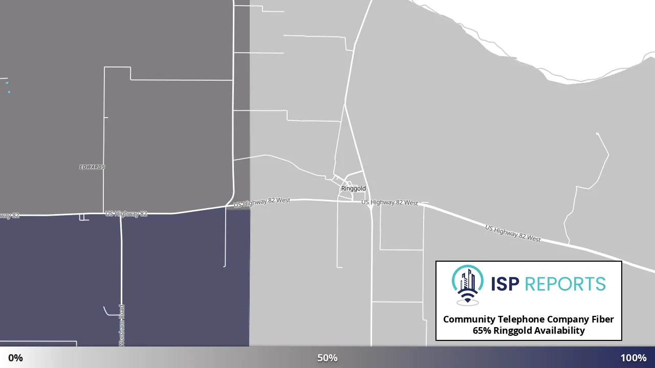Ringgold, TX map of internet availability