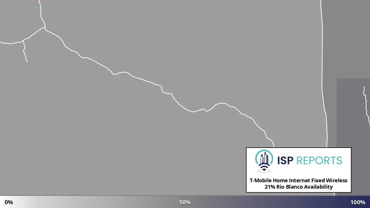 Rio Blanco, CO map of internet availability