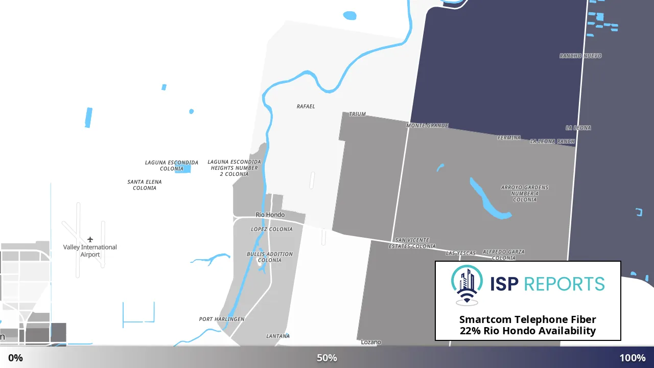 Rio Hondo, TX map of internet availability