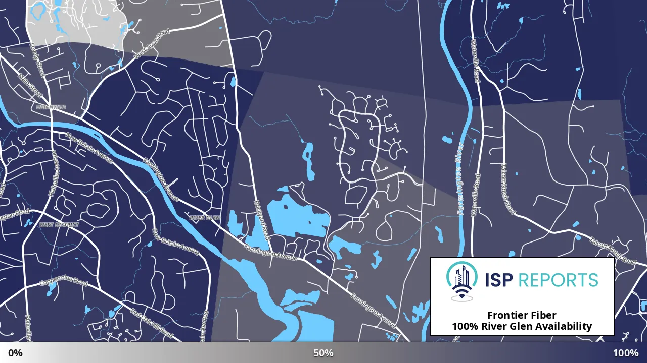River Glen, CT map of internet availability
