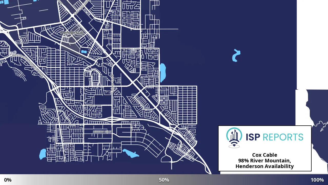 River Mountain, Henderson, NV map of internet availability