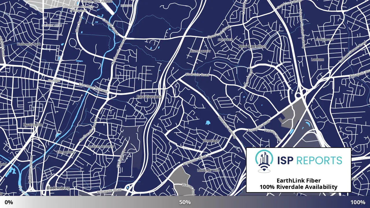 Riverdale, MD map of internet availability