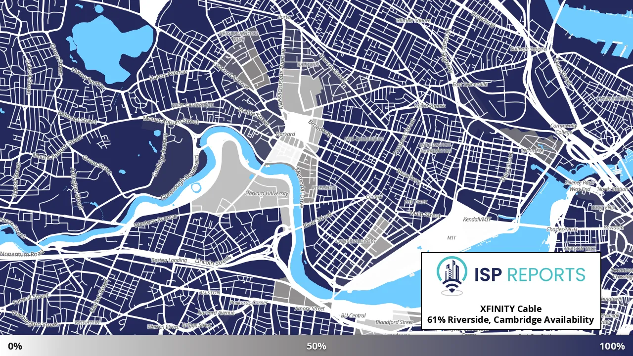 Riverside, Cambridge, MA map of internet availability
