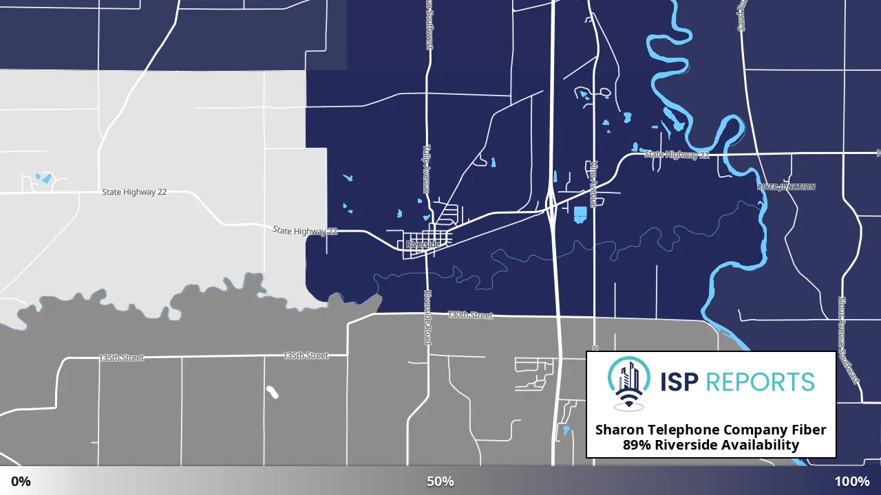 Riverside, IA map of internet availability