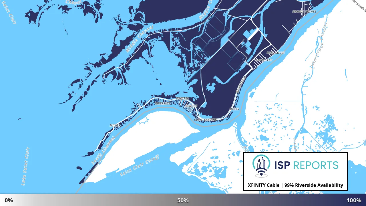 Riverside, MI map of internet availability