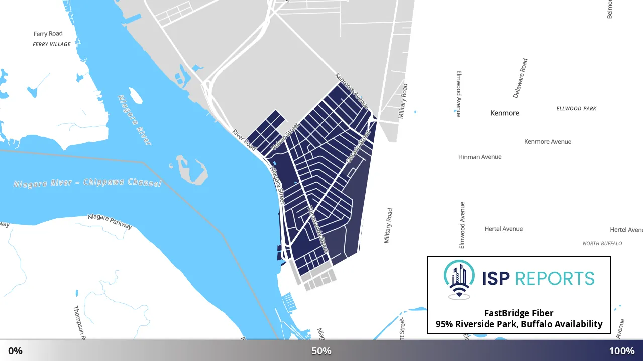 Riverside Park, Buffalo, NY map of internet availability