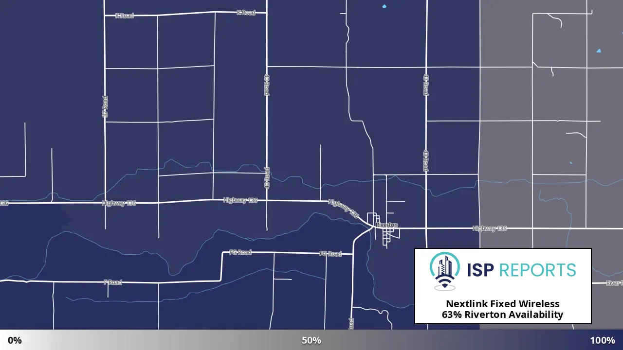 Riverton, NE map of internet availability