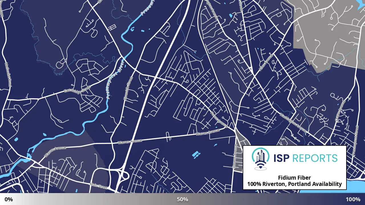 Riverton, Portland, ME map of internet availability